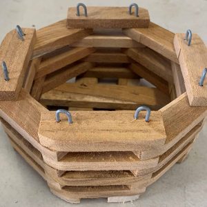 Octagonal Teak Basket 1 x 6" basket