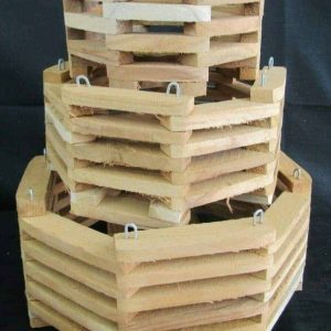 Octagonal Teak Baskets 1 set of 3 Baskets.