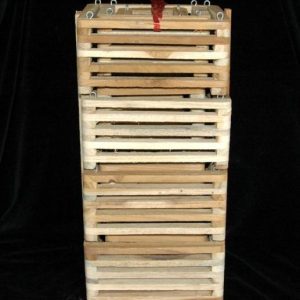 200mm SQUARE TEAK BASKET set of 4 baskets